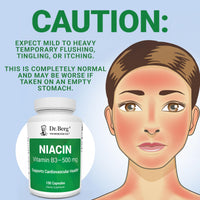 Thumbnail for Dr. Berg Highly-Potent Niacin 500 mg – Now Only 125 mg per Capsule for Niacin Flush Tolerance Building – Gradually Increase to 500mg a Day – Vitamin B3 for Heart, Brain & Energy Support – 100 Capsules
