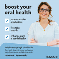 Thumbnail for XyloBurst Gum | Xylitol Chewing Gum | Sugar Free, Gluten Free, Keto Friendly | Aspartame Free Gum For Oral Health | Peppermint | 100-Count Jar