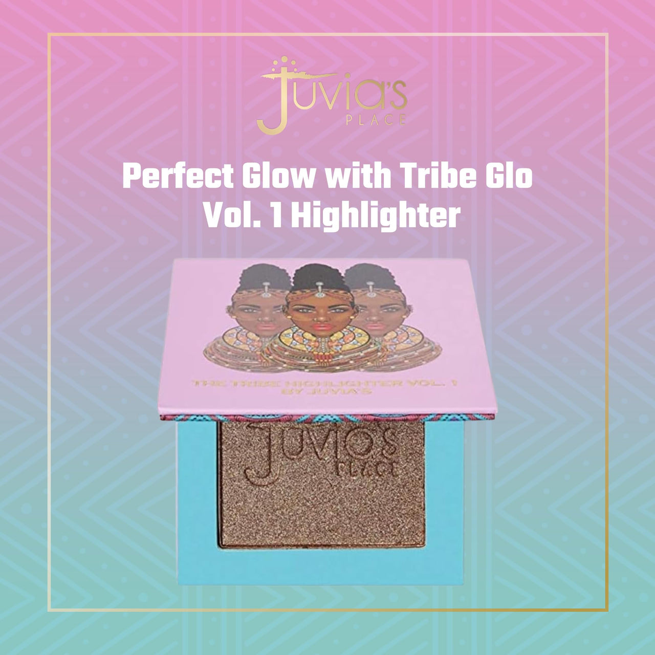 Juvia's Place - Tribe Highlighter Vol. 1 - Glow Highlighter Face Makeup Powder - Shimmering Glow Finish perfect for cheekbones, Radiant Mineral Shimmer, Illuminating Powder