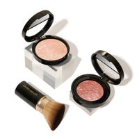 Thumbnail for LAURA GELLER NEW YORK Blush-n-Glow Kit (3 PC): Baked Balance-N-Glow Illuminating Powder Foundation, Porcelain + Retractable Kabuki Brush + Baked Blush-N-Brighten, Pink Grapefruit