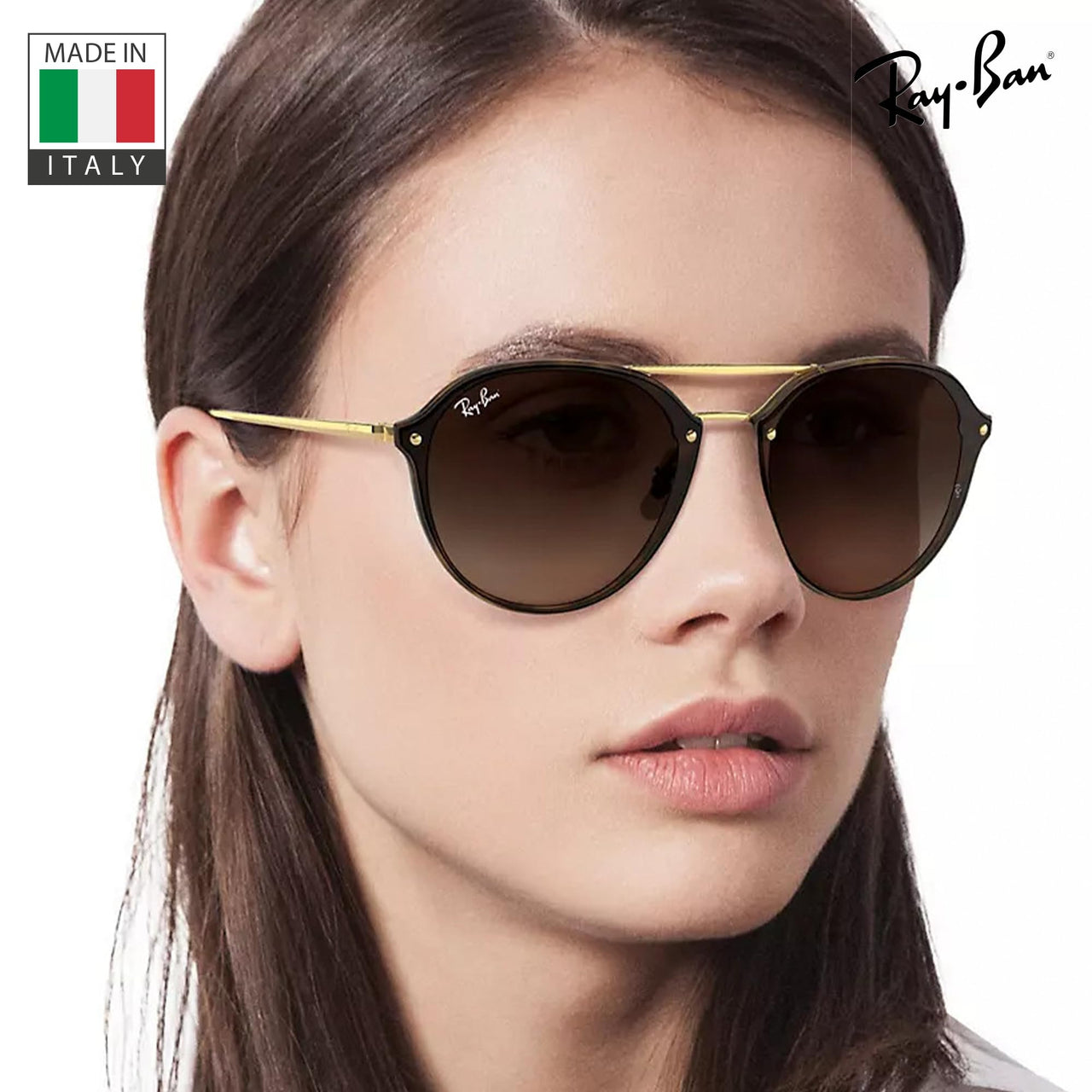 Ray-Ban RB4292N BLAZE DOUBLE BRIDGE Phantos Shaped Non-Polarized Sunglasses for Men & Women – Includes Official RAYBAN Eyewear Kit – Ideal Formal & Casual Wear Sunglasses – Brown Gradient Lens