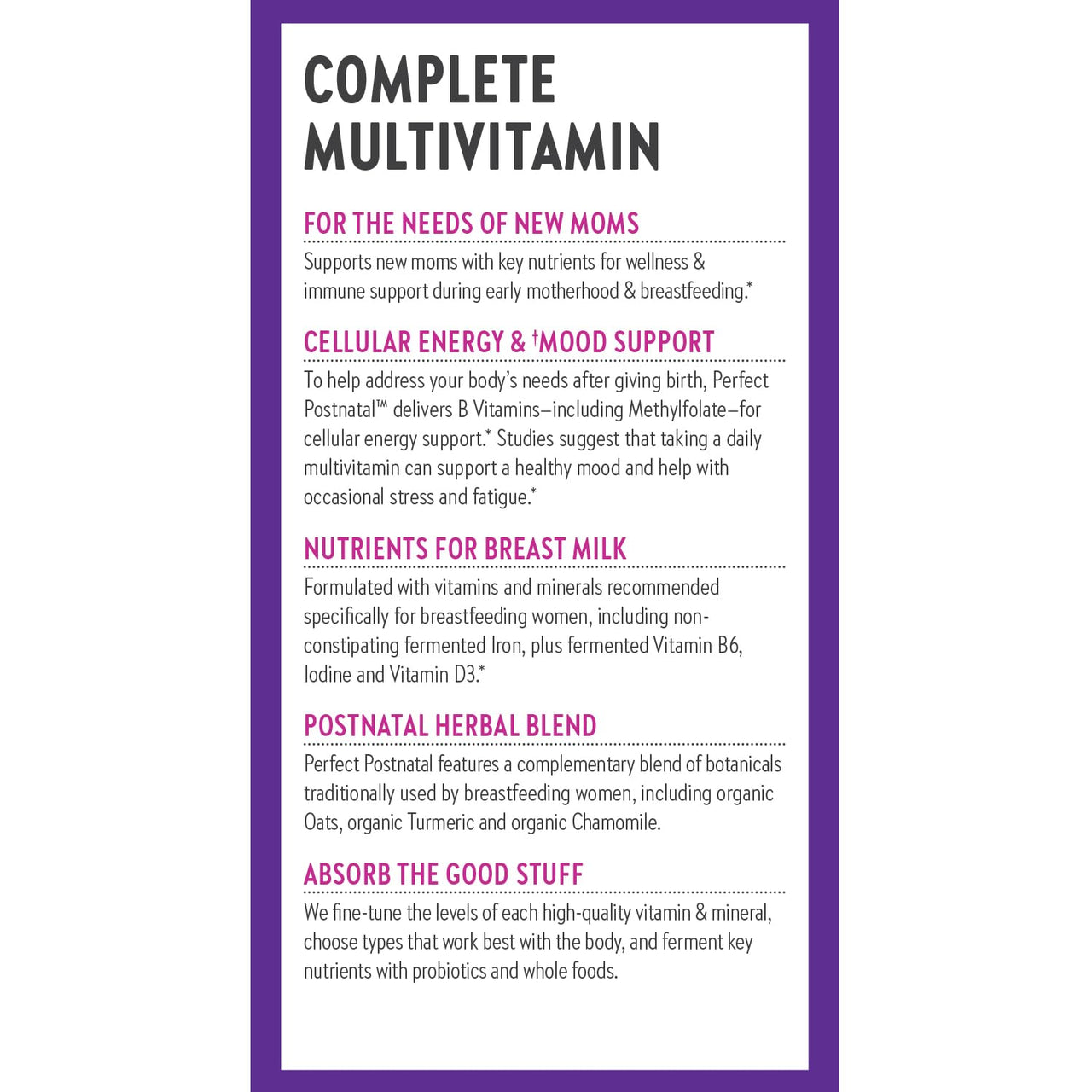 New Chapter, Postnatal Vitamins Lactation Supplement, Complete Multivitamin with Fermented Vitamin D3 + B Vitamins, Made with Organic Vegetables & Herbs, Non-GMO Ingredients, 96 Count