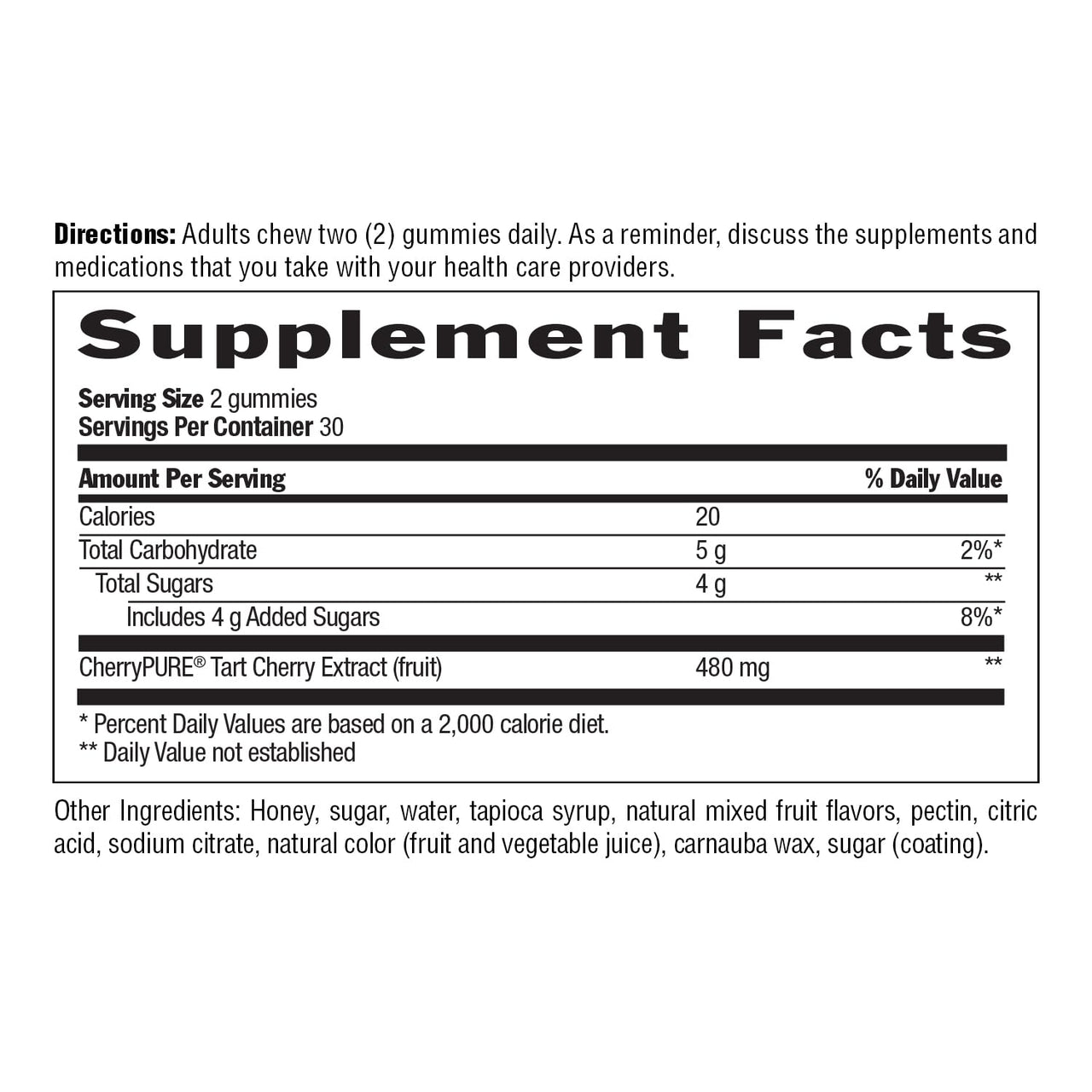 Country Life® Tart Cherry Honey Gummies - Non-GMO - Certified Gluten Free - Certified Vegetarian by AVA –to Support Muscle Recovery After Exercise***