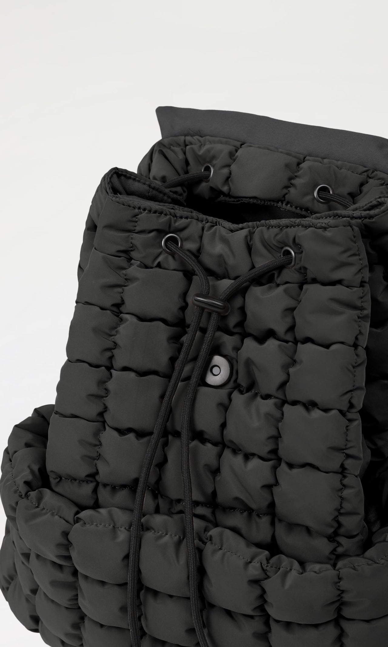 ODODOS Quilted Backpack 2.0 for Women Lightweight Puffer Hiker Pack Drawstring Padding Travel Gym Bag, Black