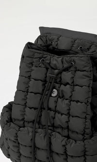 Thumbnail for ODODOS Quilted Backpack 2.0 for Women Lightweight Puffer Hiker Pack Drawstring Padding Travel Gym Bag, Black