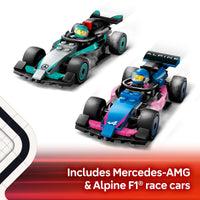 Thumbnail for LEGO City F1 Garage & Mercedes-AMG & Alpine Cars Toy - Model Race Car Building Toy and Portable Playset for Kids, Boys and Girls, Ages 7+ - F1 Collectible for Fans - Gift Idea for Birthdays - 60444