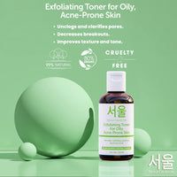 Thumbnail for SeoulCeuticals Korean Toner for Oily Acne Prone Skin – Korean Skin Care Tea Tree Toner for Face – Facial Toner Centella Asiatica, Salicylic Acid. 4 FL OZ