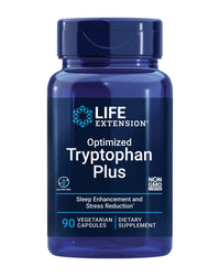 Thumbnail for Life Extension Optimized Tryptophan Plus 1000mg - L-Tryptophan Supplement with Niacin and L-Lysine for Healthy Sleep & Stress Response – Gluten-Free, Non-GMO, Vegetarian - 90 Capsules