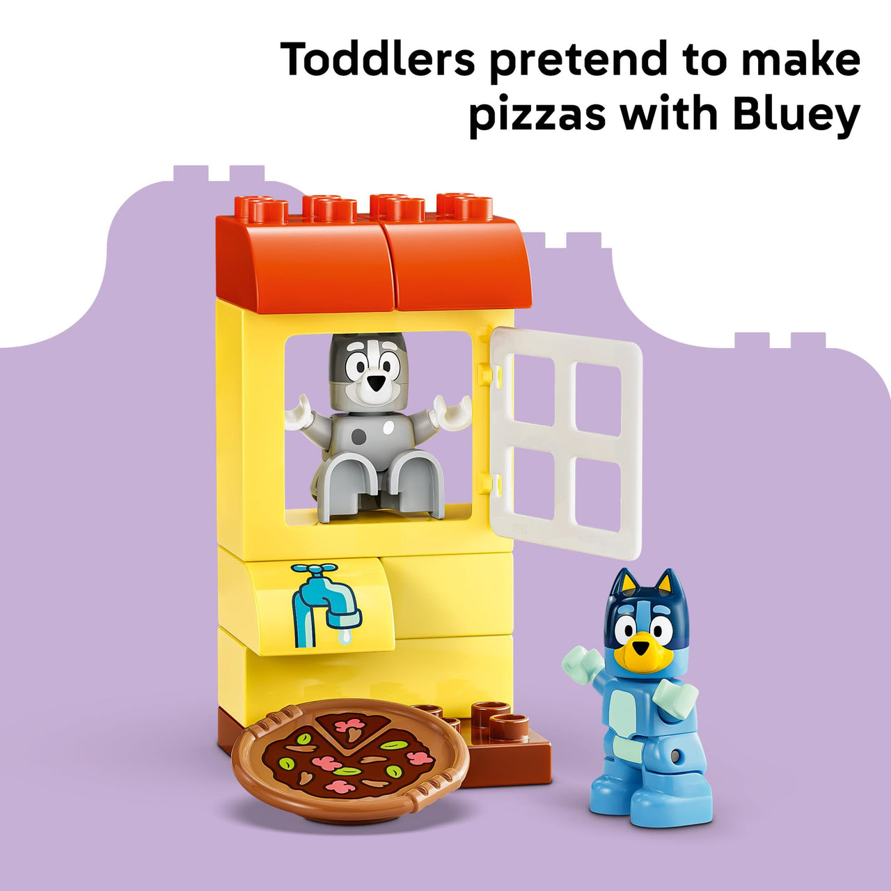 LEGO DUPLO Bluey Pizza Girls with Muffin and Bluey - Learning and Building Toy for Toddlers, Ages 2+ - Bluey Playset with 2 Toy Figures for Boys & Girls - Gift Idea for Birthdays - 10469