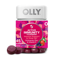Thumbnail for OLLY Immunity Gummy, Immune Support, Elderberry, Zinc, Vitamin C, Supplement, Berry Flavor, 15 Day Supply - 45 Count