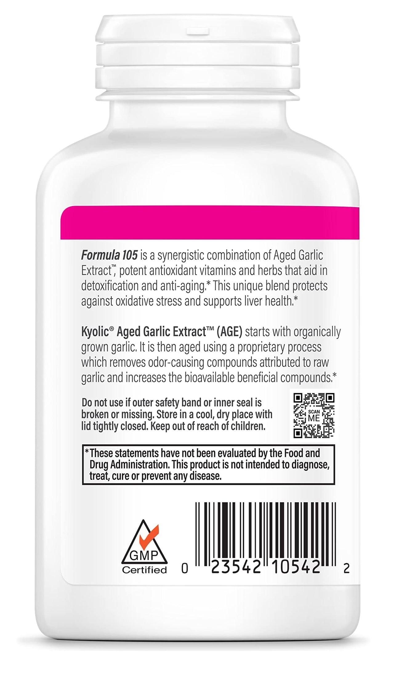 Kyolic Aged Garlic Extract Formula 105, Detox & Anti-Aging*, 200 Capsules