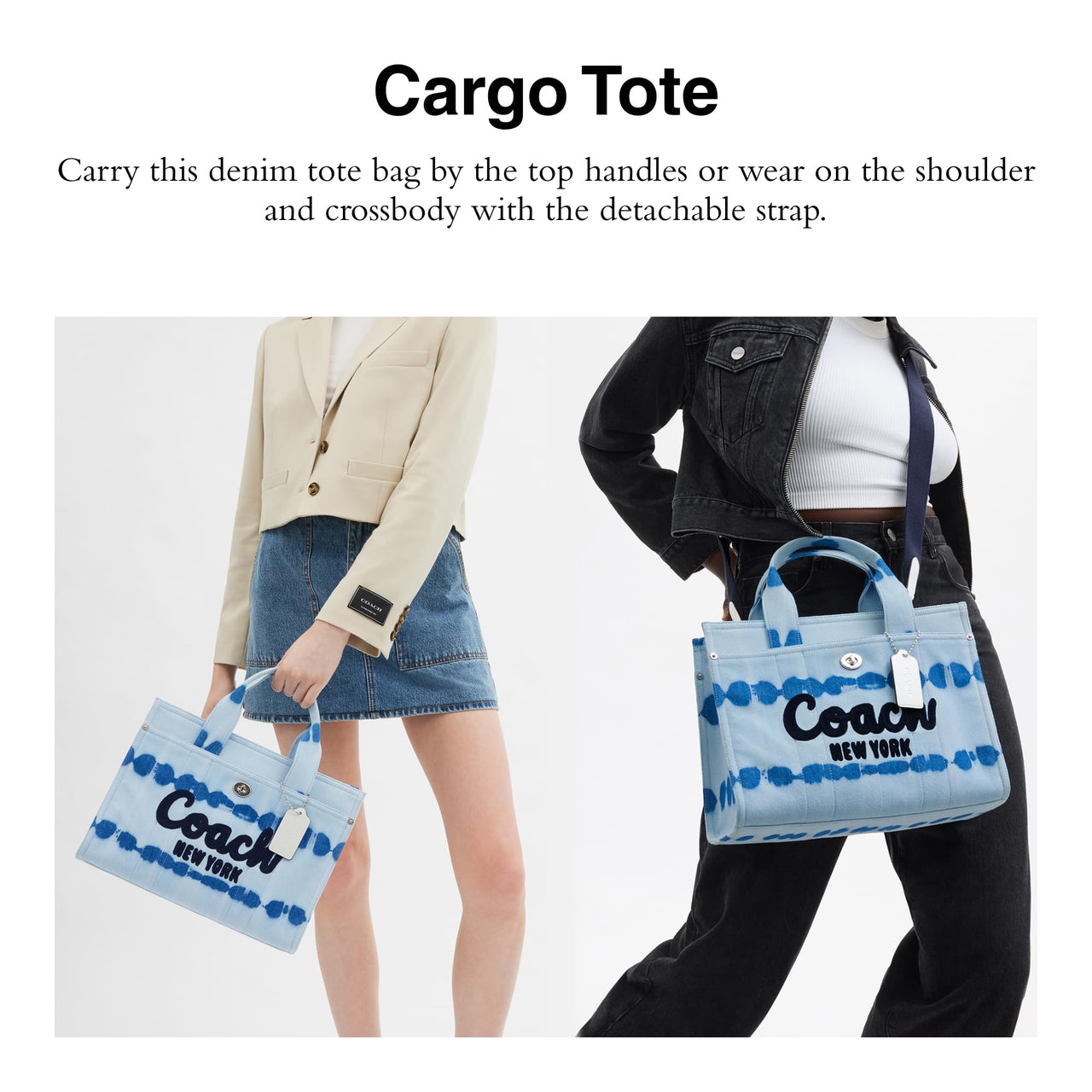 Denim Tie Dye Cargo Tote