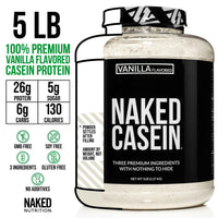 Thumbnail for NAKED Casein - Vanilla Micellar Casein Protein - 5 Pound Bulk, NSF Certified, GMO-Free, Gluten-Free, Soy-Free, Preservative-Free - Stimulate Muscle Growth - Enhance Recovery - 61 Servings
