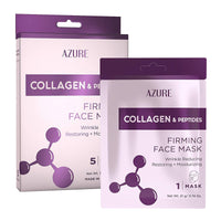 Thumbnail for Azure Cosmetics Collagen & Peptides Lifting Facial Sheet - Restoring, Smoothing & Moisturizing Face Mask - Helps Reduce Fine Lines & Wrinkles, Smooths & Repairs - Skin Care Made in Korea - Pack of 5