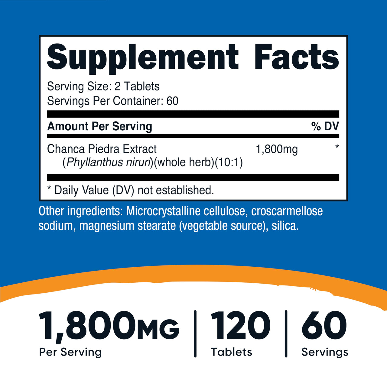 Nutricost Chanca Piedra Extract - Stone Breaker - 120 Tablets, 1800mg Per Serving, 60 Servings Per Bottle