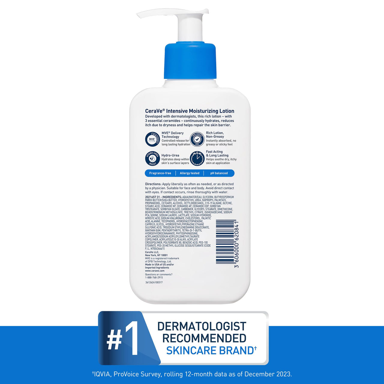 CeraVe Intensive Moisturizing Lotion, Hydro-Urea + Shea Butter, Body Lotion For Dry Skin, Relieves Signs Of Extra Dry Skin, Non Greasy Hydrating Cream For Rough, Tight, Red & Itchy Skin, 8oz