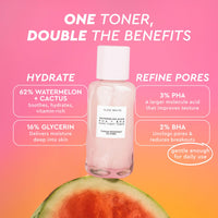 Thumbnail for Glow Recipe PHA + BHA Face Toner, Korean Exfoliating Toner for Pores, Gentle Chemical Exfoliant + Hydrating Toner, Watermelon, Cactus Water + Glycerin (40ml)