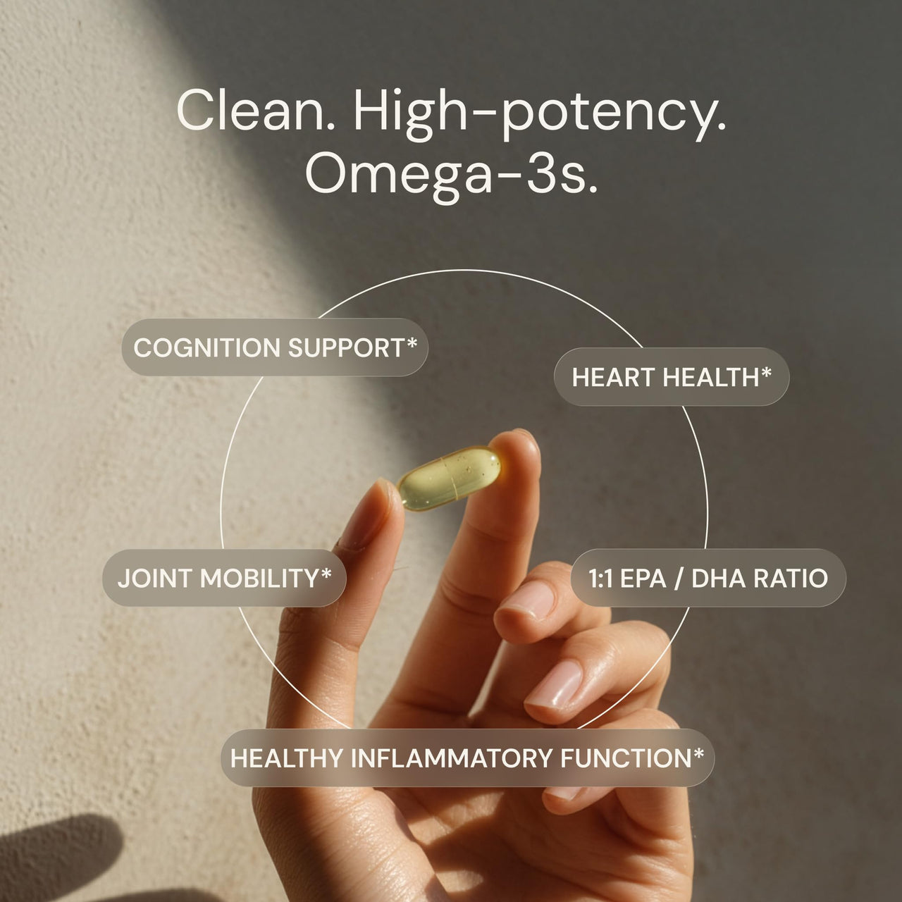 Blueprint Bryan Johnson Omega-3 - Vegan Algae Omega 3 Supplement with EPA/DHA - 800mg Plant-Based for Brain, Heart & Joint Support - High Absorption Triglyceride Form - 1:1 EPA/DHA