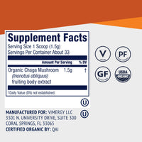 Thumbnail for Vimergy Chaga Powder – Superfood Cellular Support* – Benefits Cardiovascular Health* – USDA Certified Organic, Vegan, Gluten-Free – 33 Servings