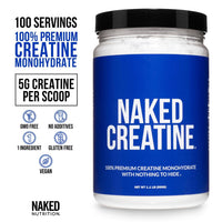 Thumbnail for NAKED Pure Micronized Creatine Monohydrate Powder - NSF Certified, Unflavored, 500g, 1.1lb Bulk - Vegan, Non-GMO, Gluten-Free, Soy-Free, No Fillers, Supports Muscle Growth & Strength - 100 Servings