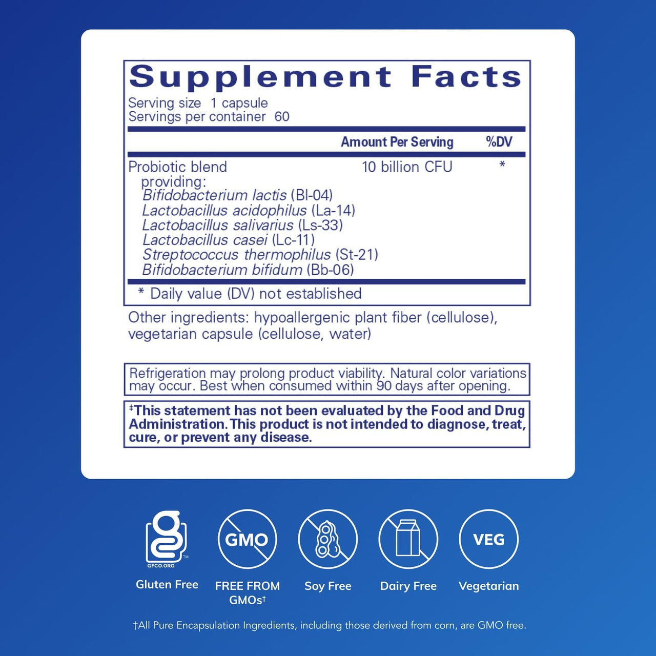 Pure Encapsulations Probiotic G.I. - Shelf Stable Probiotic for Intestinal Health & Gastrointestinal Support* - with Lactobacillus & Bifidobacterium - 60 Capsules