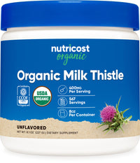 Thumbnail for Nutricost Organic Milk Thistle (Silybum Marianum) 8 oz per Container (Unflavored) - Non-GMO, Gluten-Free