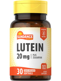 Thumbnail for Sundance Lutein 20mg | 30 Softgels | with Zeaxanthin | Non-GMO and Gluten Free Supplement