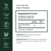 Thumbnail for Eclectic Herb - Organic Kale Powder Supplement | Nutritional Support, Daily Fiber, Vitamins + Minerals | Superfood Powder + Daily Greens Drink Mix | USDA Organic, Non-GMO, Vegan (3.2 oz | 90 g)