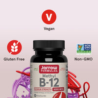 Thumbnail for Jarrow Formulas Methyl Vitamin B12 5000 mcg - 60 Chewable Tablets, Naturally Fruit Flavored- Bioactive B12 Vitamin - Supports Cellular Energy Production, Brain Health & Metabolism - 60 Servings