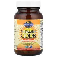 Thumbnail for Garden of Life Vitamin D3 5000 IU, Raw Whole Food Supplements with Chlorella, Fruit, Veggies & Probiotics for Bone & Immune Health, 60 Vegetarian Capsules
