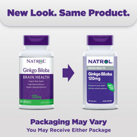Thumbnail for Natrol Brain Health Ginkgo Biloba 120mg, Dietary Supplement for Brain Health and Memory Support, 60 Capsules, 60 Day Supply