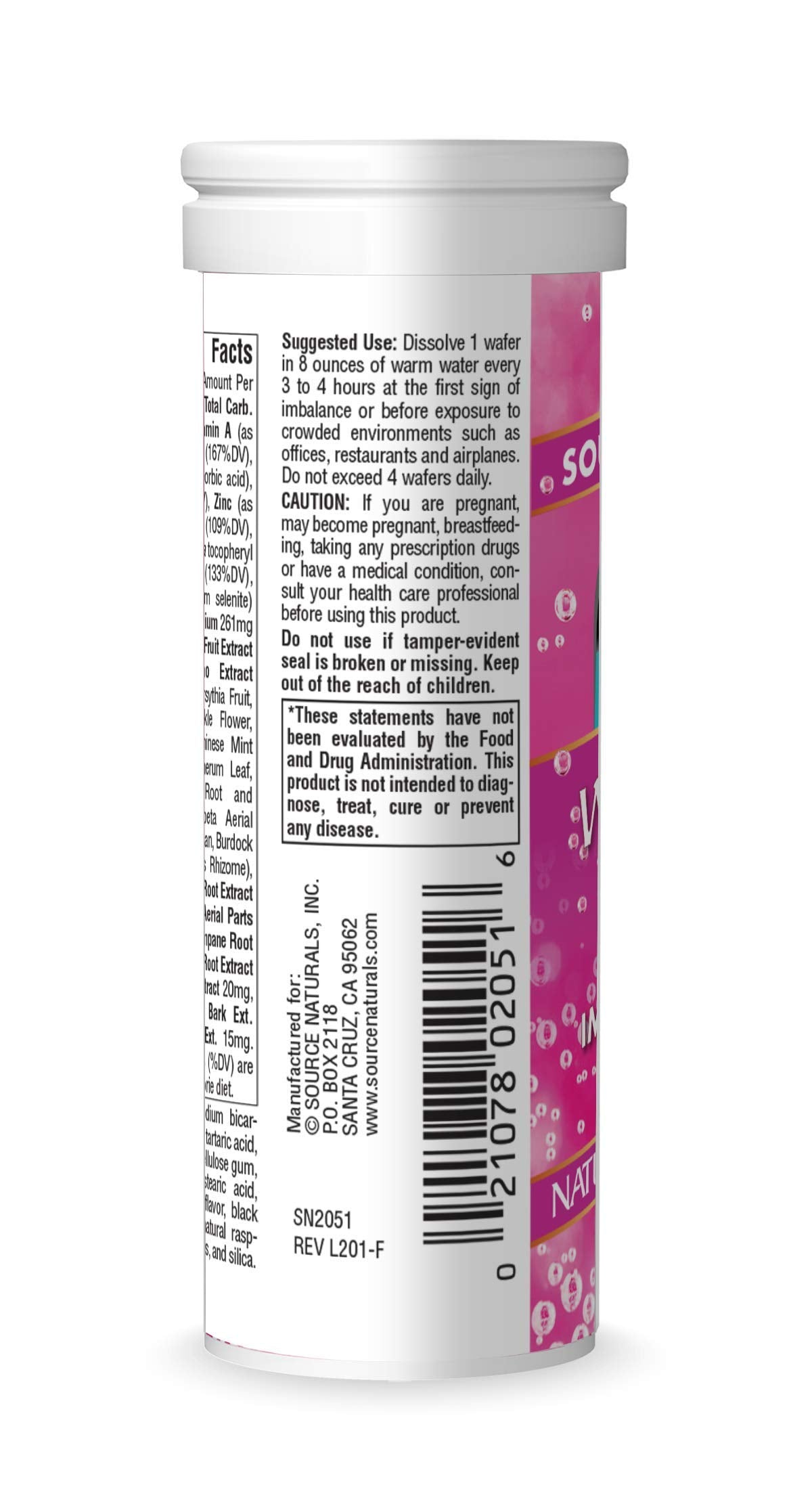 Source Naturals Wellness Fizz, Natural Berry Flavor - 10 Wafers