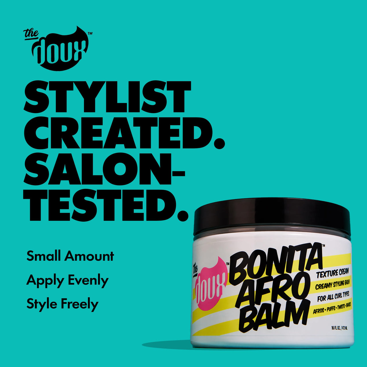 The Doux Curl Defining Cream & Pomade for Curly Hair – BONITA AFRO BALM Hair Moisturizer for Twist-Outs, Braid Styles & Flyaway Control – Curl Cream for Curly Hair & Coils