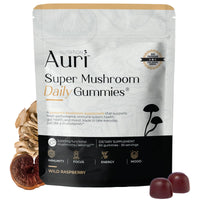 Thumbnail for Auri Nutrition Super Mushroom Daily Gummies – All-in-One Functional Gummy with 12 Mushroom Blend Including Lion’s Mane, Reishi, Chaga & Cordyceps – 60 Gummies