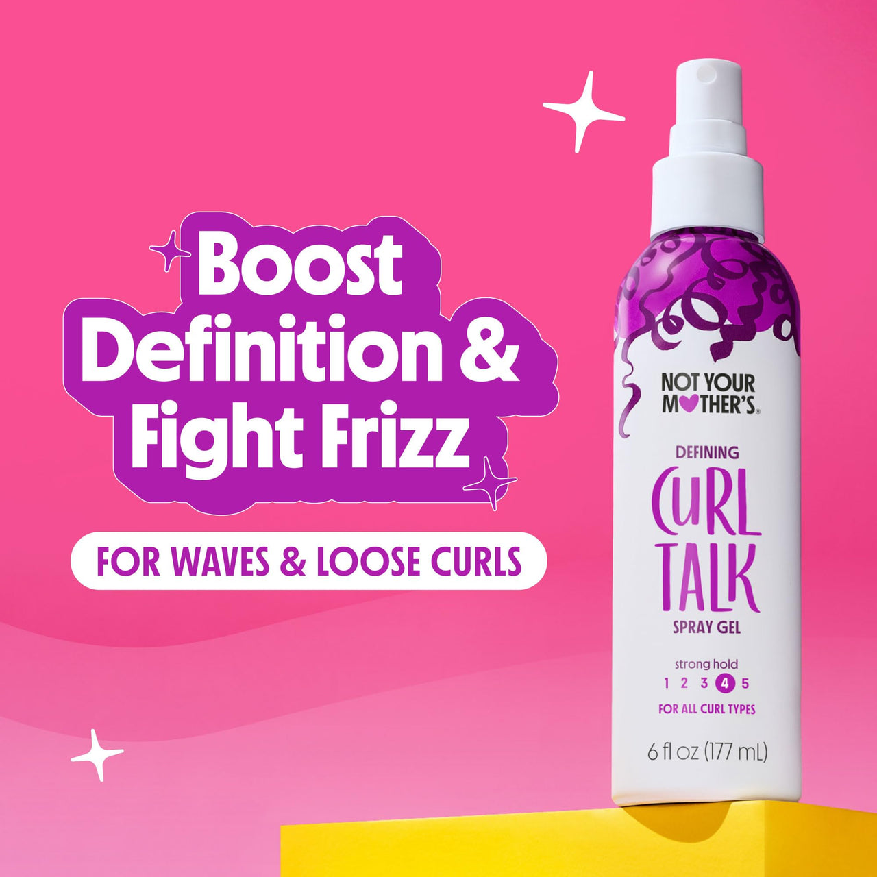 Not Your Mother's Curl Talk Defining Spray Gel and Defining Cream (2-Pack) - Formulated with Rice Curl Complex - For All Curly Hair Types