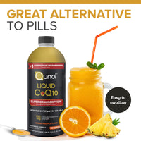 Thumbnail for Qunol CoQ10 Liquid Supplement 100mg, Superior Absorption, Natural Form of Coenzyme Q10, Antioxidant for Heart Health, Orange Pineapple Flavored, 90 Servings, 30.4 oz Bottle