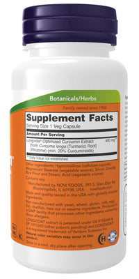 Thumbnail for NOW Supplements, CurcuBrain™ 400 mg with Longvida® Optimized Curcumin, 50 Veg Capsules
