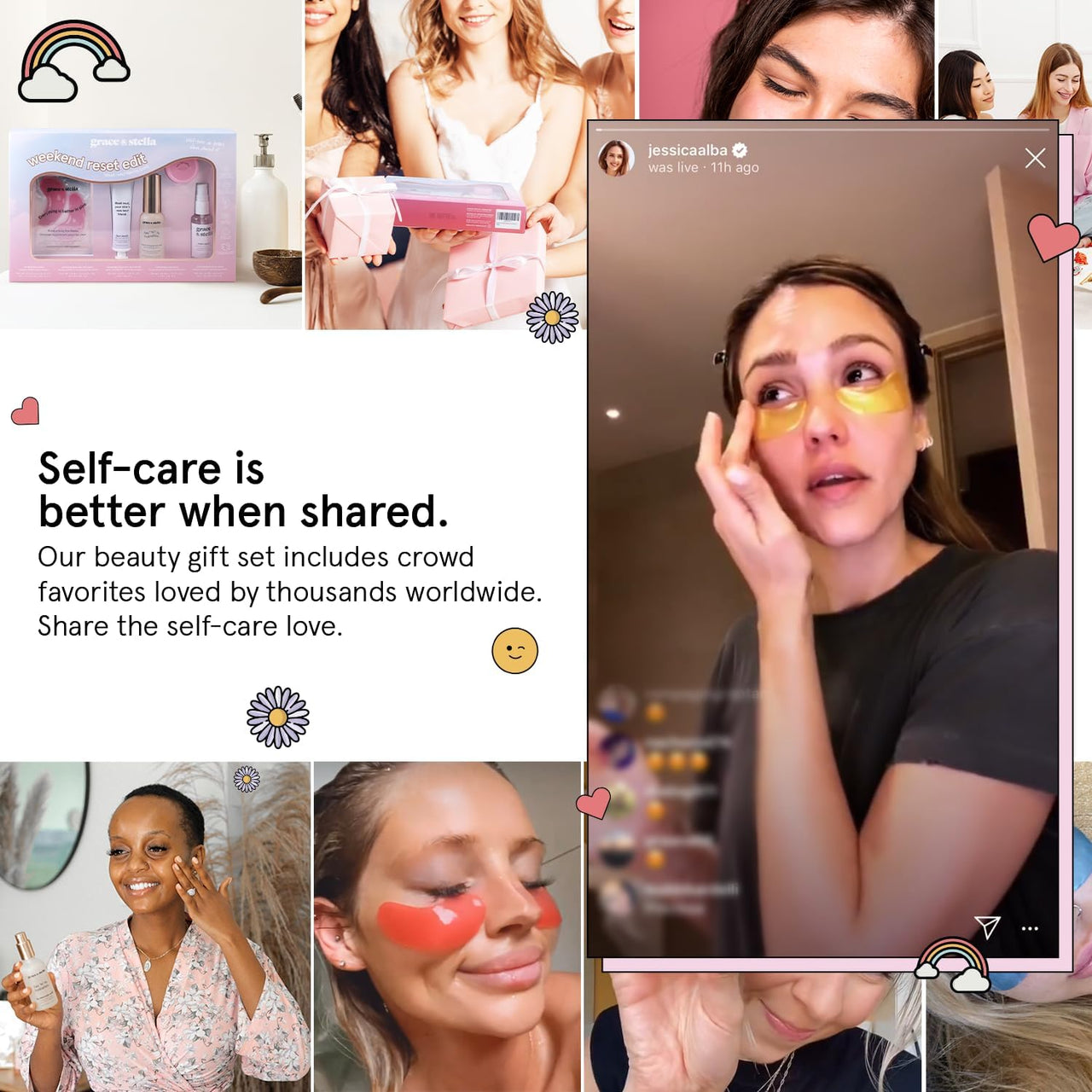 grace & stella Award Winning Skin Care Set - Gift Set for Women - Travel Essentials with Under Eye Masks, Serum, Cleanser, Lip Balm - Holiday Gift for Mom - Vegan Cruelty-Free Self Care