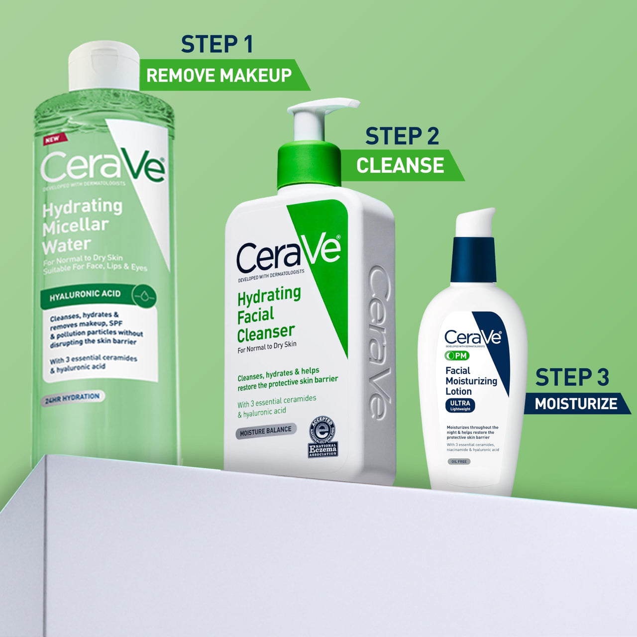 CeraVe Hydrating Micellar Water, Facial Cleanser & Makeup Remover with Hyaluronic Acid & Ceramides, 24h Hydration, Barrier Strengthening, Alcohol-Free, Fragrance-Free, Safe for Sensitive Skin, 13oz