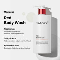 Thumbnail for medicube Red Body Wash 14.10 Fl.oz I Low pH and Hydrating Cleanser with Salicylic Acid, Lactic Acid, Niacinamide and Hyaluronic Acid Suitable for Bacne Treatment | Korean Skin Care