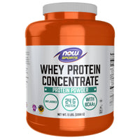 Thumbnail for NOW Foods Sports Nutrition, Whey Protein Concentrate, 24 G With BCAAs, Unflavored Powder, 5-Pound