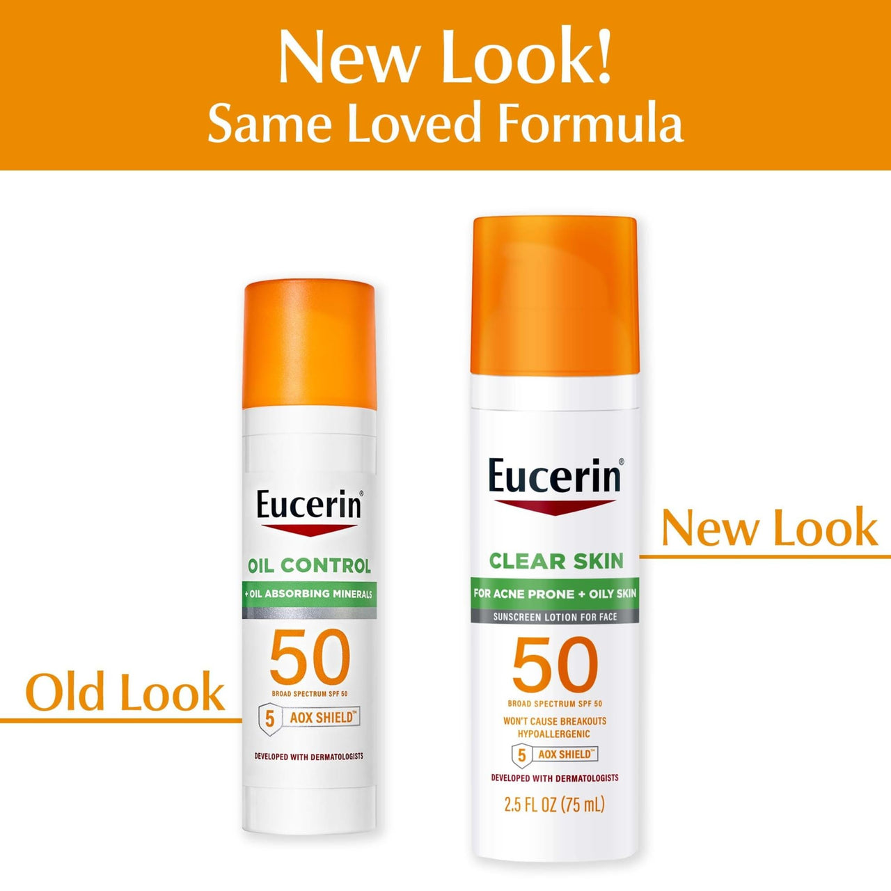 Eucerin Sun Clear Skin Face Sunscreen Lotion SPF 50 for Acne Prone Skin, Hypoallergenic, Fragrance Free Sunscreen SPF 50 with Oil-Absorbing Minerals, 2.5 Fl Oz Bottle