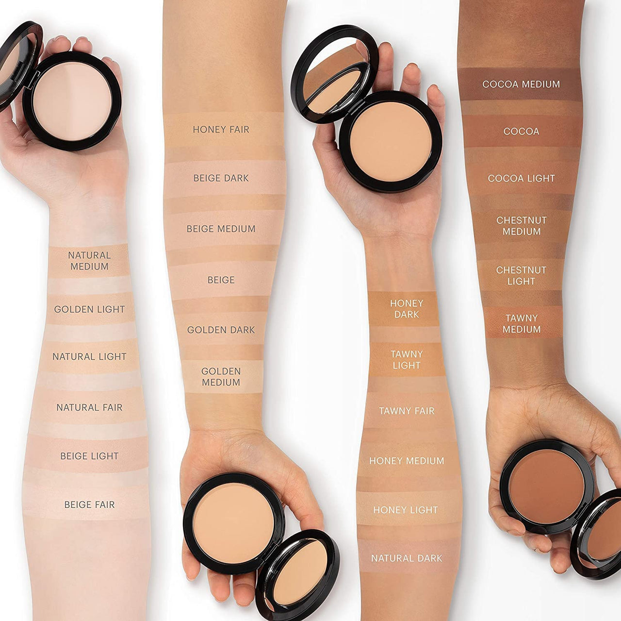 Glo Skin Beauty Pressed Base Powder Foundation Makeup (Honey Medium) - Flawless Coverage for a Radiant Natural, Second-Skin Finish