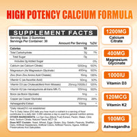 Thumbnail for Calcium 1200 mg with Vitamin D3 Gummies for Adults - Calcium Citrate with Vitamin D3 K2, Magnesium, Zinc, Boron, Copper and Ashwagandha - Extra Absorption Calcium Supplement for Women Men