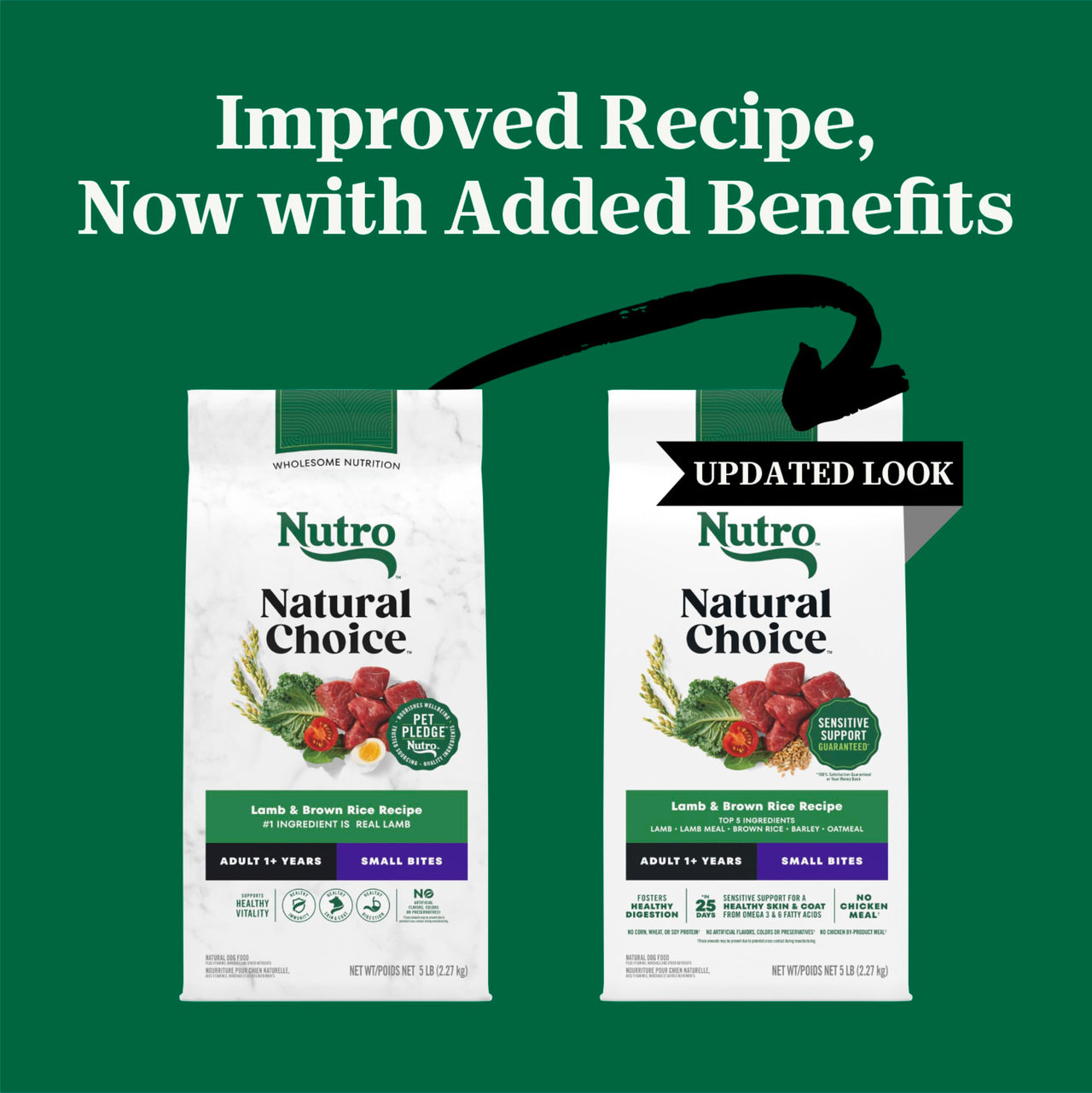 Nutro Natural Choice Small Bites Dry Dog Food, Adult Dog Food Dry Lamb & Brown Rice Recipe, 5 lbs.