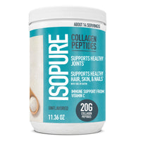 Thumbnail for Isopure Collagen Peptides Powder, Lactose Free, Gluten Free, with Vitamin C, Unflavored, 20g Collagen Peptides Per Serving, 11.36 Oz, 14 Servings