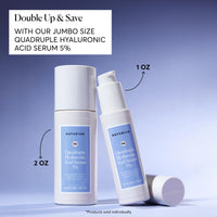 Thumbnail for Naturium Quadruple Hyaluronic Acid Serum 5% Jumbo, Hydrating & Plumping Face Serum, Anti-Aging & Moisturizing Skin Care, Fragrance-Free, 2 oz