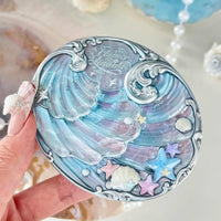 Thumbnail for Flower Knows Shell's Jewel Collection Baked Powder,Makeup & Setting Pressed Powder Compact with Mirror and Puff,Smooth Translucent Oil-Control Pore Blurring,0.32 Oz(01 Cloudy Blue)