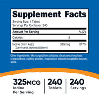 Thumbnail for Nutricost Kelp Tablets, 325mcg of Iodine, 240 Tablets - Non-GMO, Gluten Free
