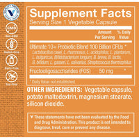 Thumbnail for The Vitamin Shoppe Ultimate 10+ Probiotics 100 Billion CFU - 10 Probiotic Strains for Digestive Health, Immune & Gut Support (30 Vegetable Capsules)